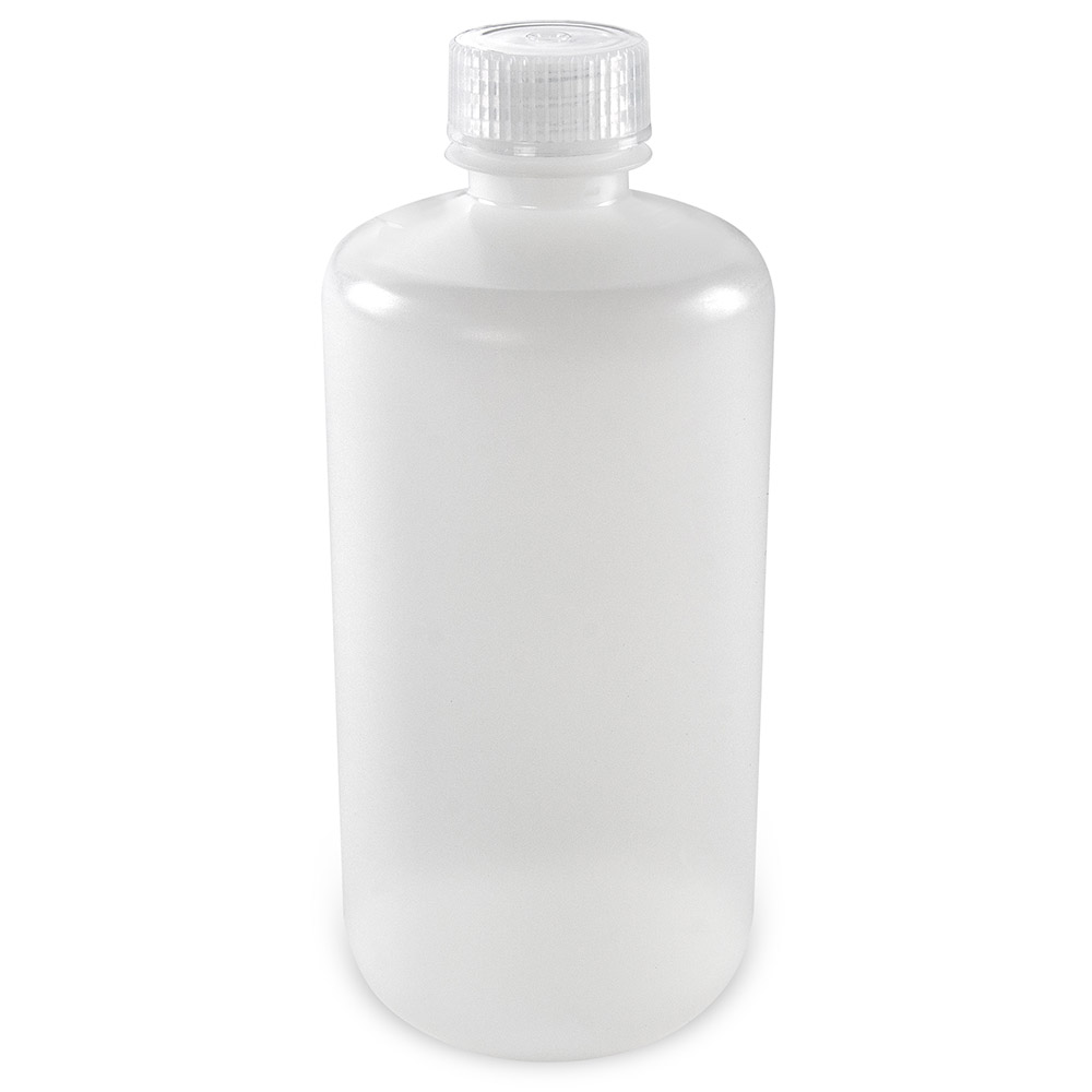 Globe Scientific Bottle, Narrow Mouth, Boston Round, HDPE with PP Closure, 500mL, Bulk Packed with Bottles and Caps Bagged Separately, 125/Case Bottle;Round;HDPE; 500mL;Narrow Mouth;Clear